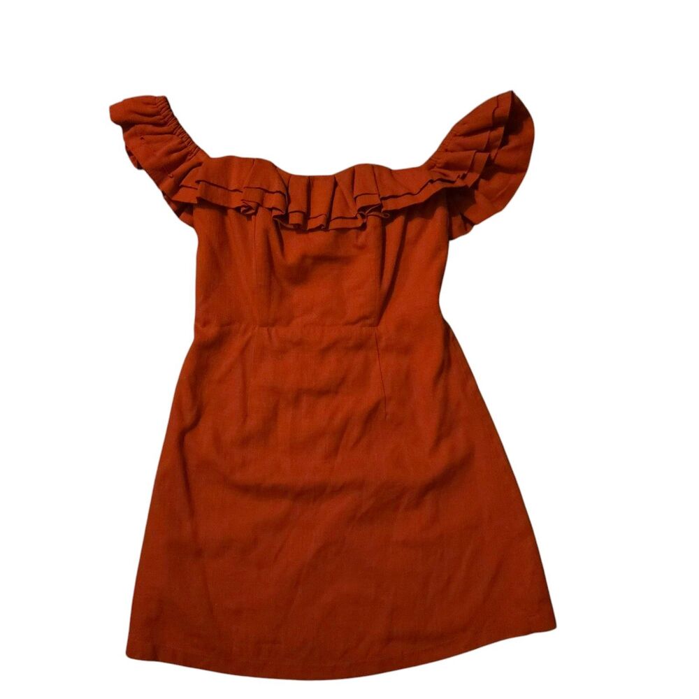 VTG  L'atiste S Mini Dress Linen Blend Dance Spring Y2K Ruffled Formal